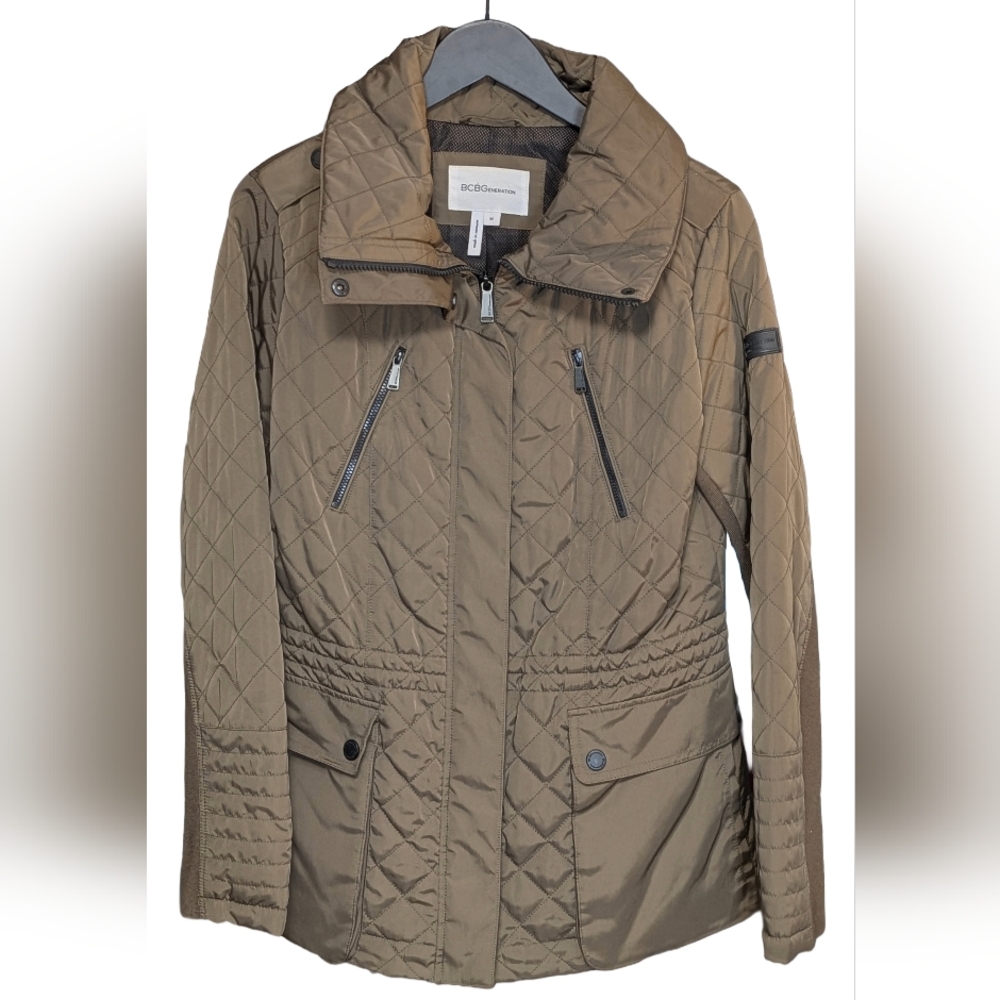 BCBGeneration Women's Anorak Hooded Quilted Utility Jacket
